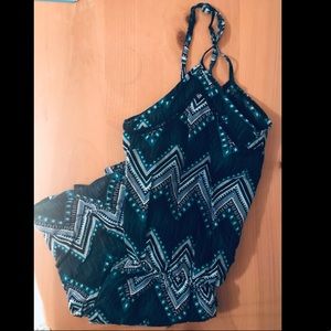 Blue & Green chevron romper